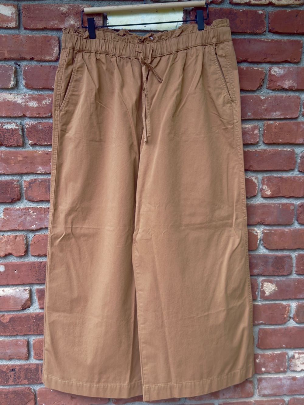 Loft Wide-Leg Drawstring Pants in Camel - Picture 6 of 8
